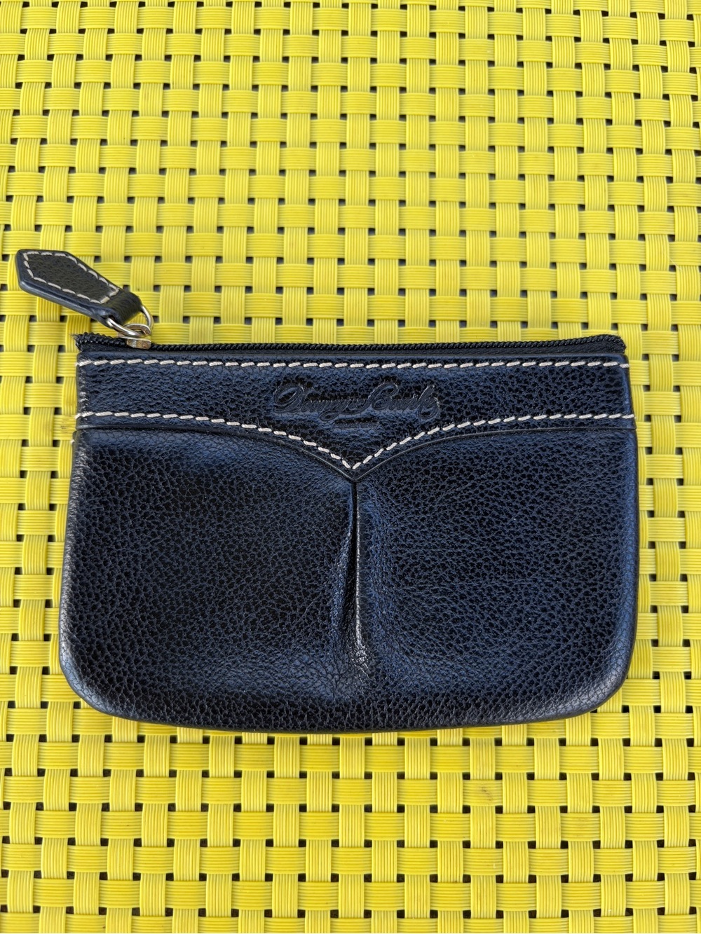 Dooney & Bourke Black Leather Zip Coin Pouch